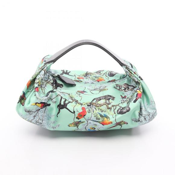 Hermes Hermès Valsoie handbag, silk and leather, women's, green, multicolor, ... - Picture 1 of 6